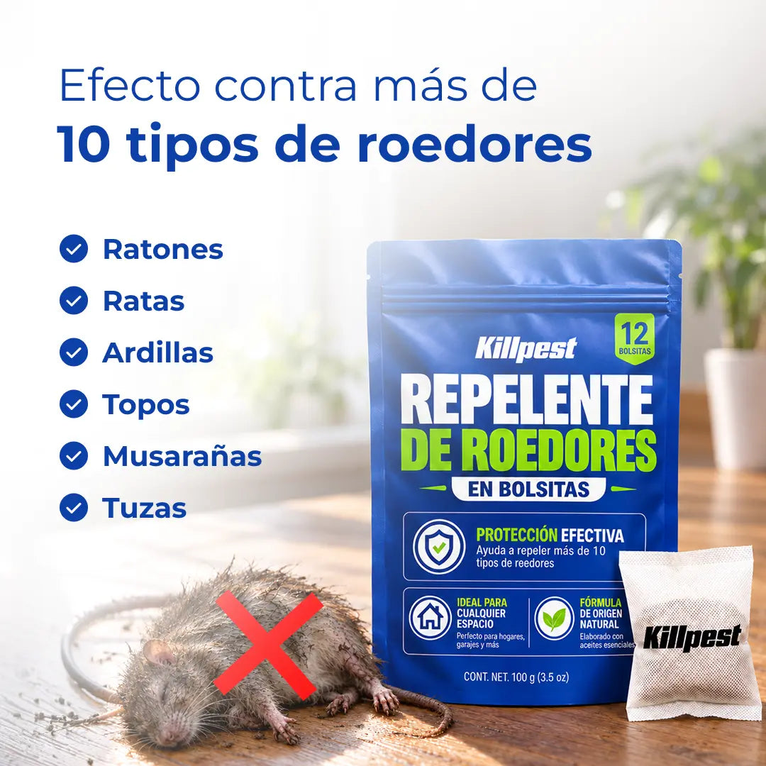 KillPest | Sobres Repelentes de Ratones con Menta y Canela