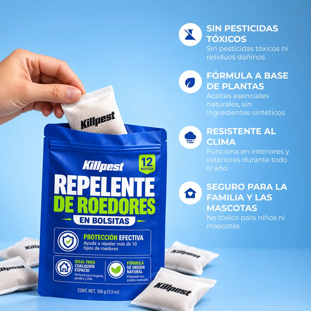 KillPest | Sobres Repelentes de Ratones con Menta y Canela